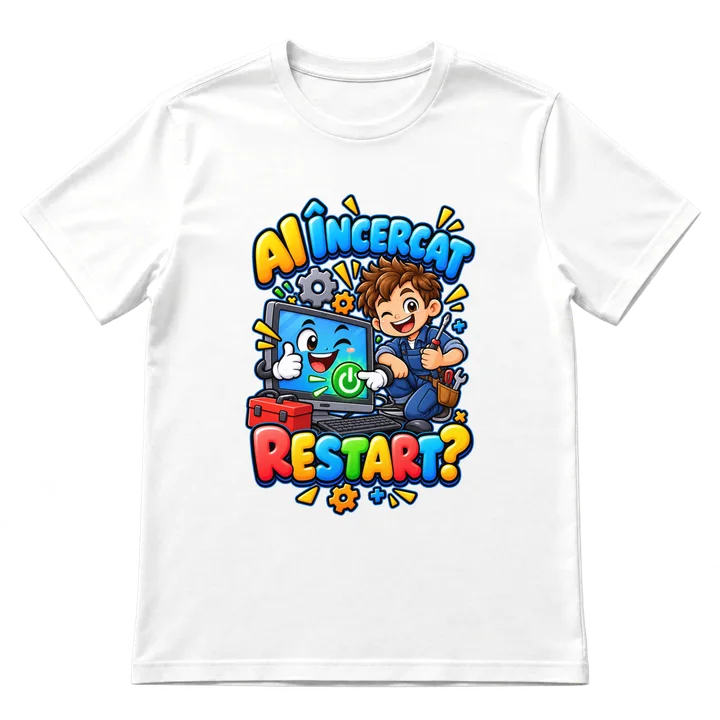 Tricou „Ai încercat restart?”