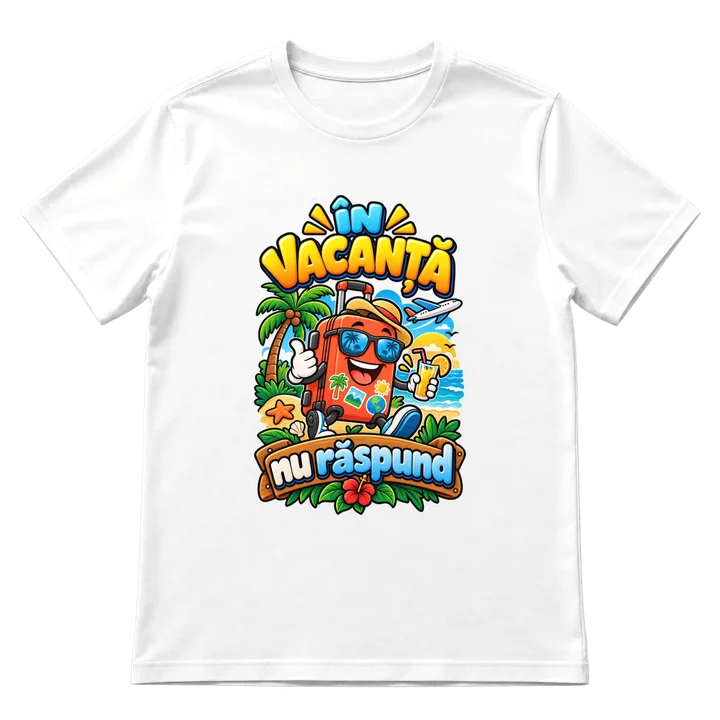 Tricou „În vacanță, nu răspund”
