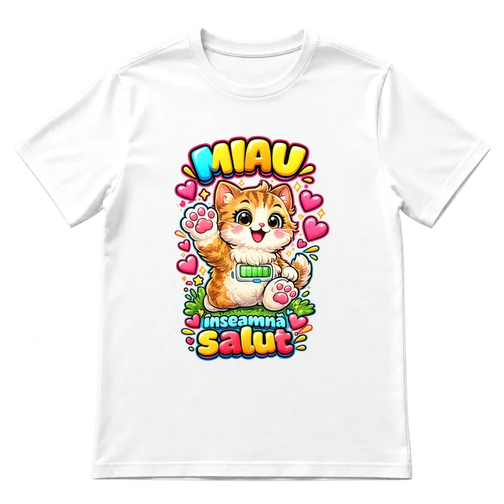 Tricou „Miau înseamnă salut”