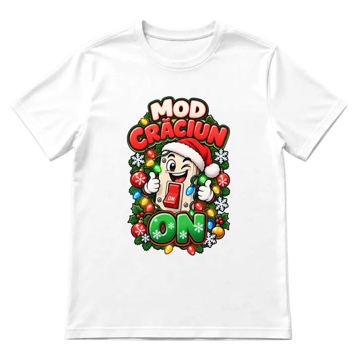 Tricou „Mod Crăciun: ON”