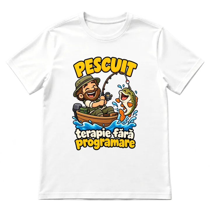 Tricou „Pescuit, terapie fără programare”