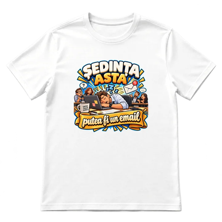 Tricou birou „Ședința asta putea fi un email”