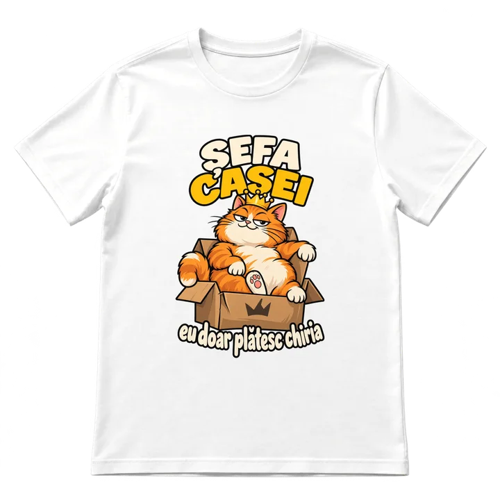 Tricou „Șefa casei” (cu pisică)