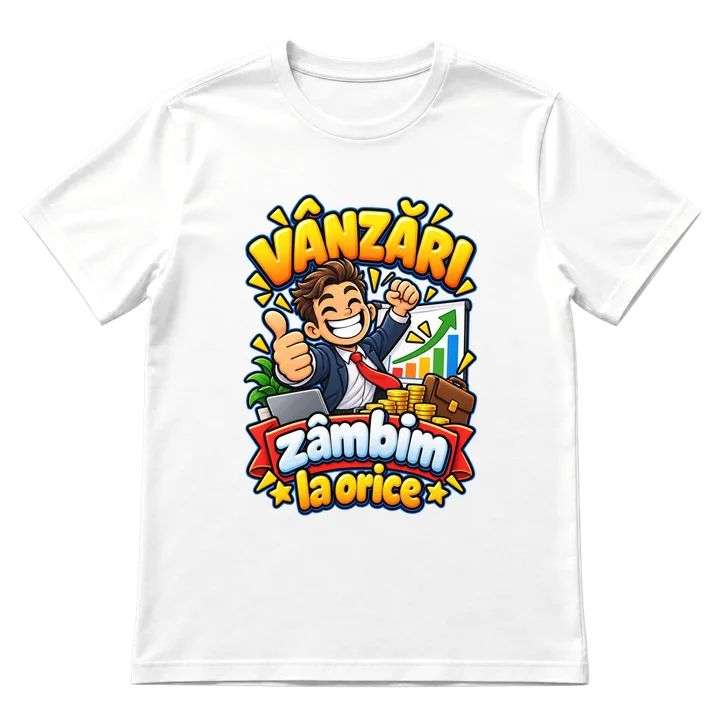 Tricou „Vânzări, zâmbim la orice”