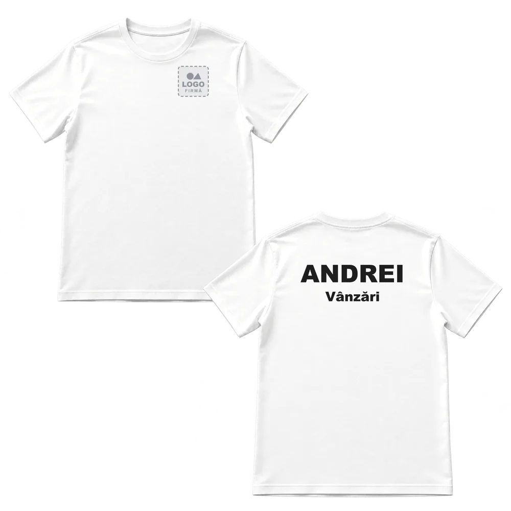 Tricou echipă cu nume și funcție