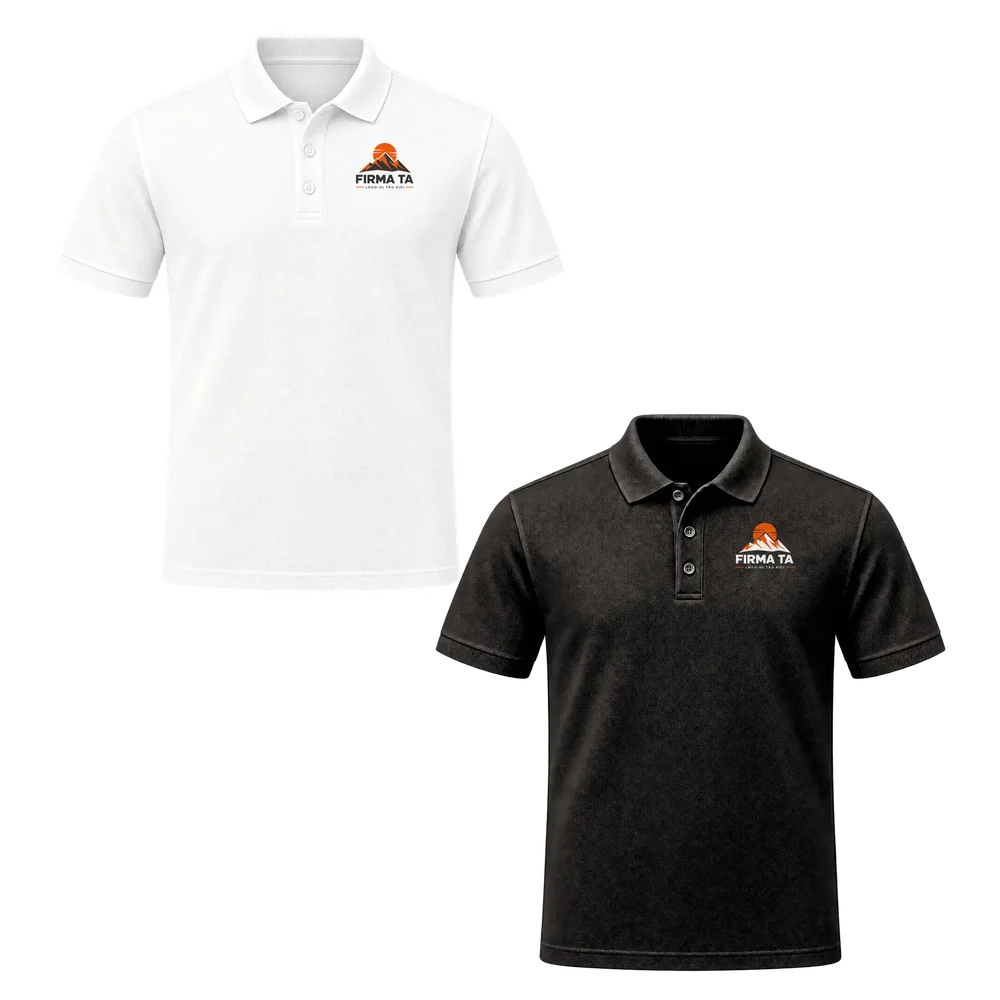 Tricou polo personalizat — Alb, față